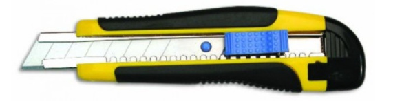 Нож 18мм, резино-пласт. корпус, с металлич. ведомой, автофиксация (12)