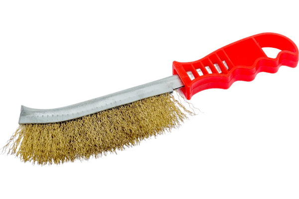 Щетка многофункц. из стальной омеднен. проволоки, метал.оправа, пластмас. ручка (12)