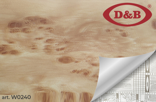 0240W Пленка самоклеящаяся D&B 0,45*8м  береза карельская светлая  /20