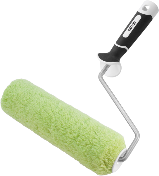 Валик полиакрил зеленый Black White 180мм, d 42мм, 2К ручка 8мм, ворс 18мм