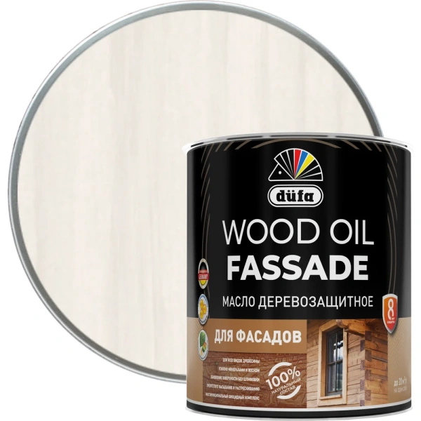 Масло "Dufa" Wood OIL Fassade белый 0,9(л)  А