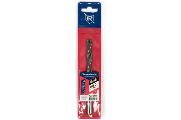Сверло по металлу ЦХ 8.0*117мм  HSS-R, 1шт/уп RENNBOHR BASIC 460080