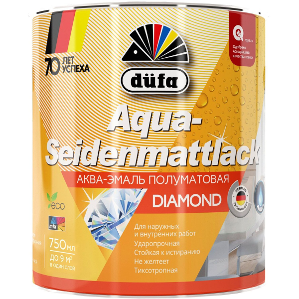 Эмаль "Dufa SEIDENMATT" полуматовая белая  2,0л (2)