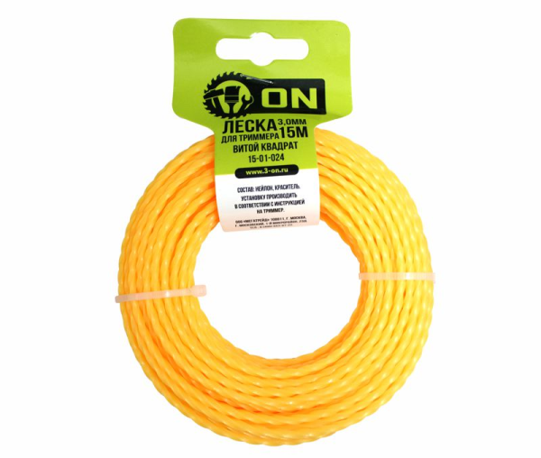 ON Леска триммерная "Витой квадрат" 2,0мм*15м