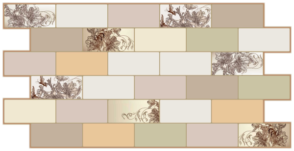 Панель ПВХ "Ар Нуво" Плитка 966*484 мм (10) серия Альфа