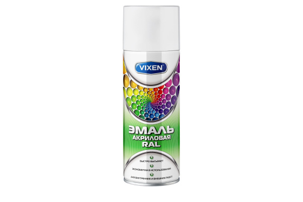 Эмаль акриловая сигнальный белый матовый (RAL9003) аэрозоль 520мл.(VX - 30903) (6)