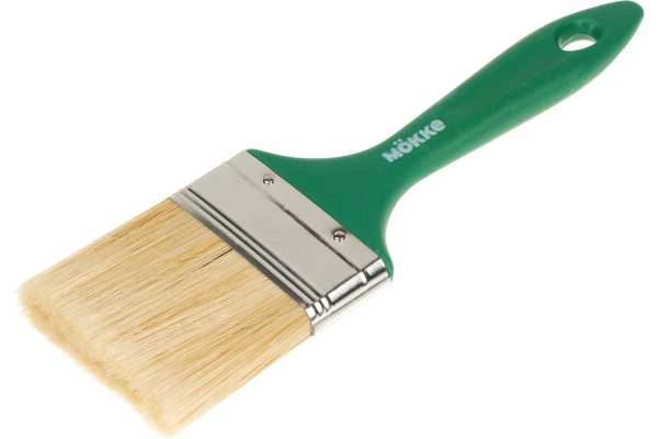 Кисть Mokke Standart плоская  38мм пластик. ручка, смешанная щетина, для всех видов ЛКМ (12)