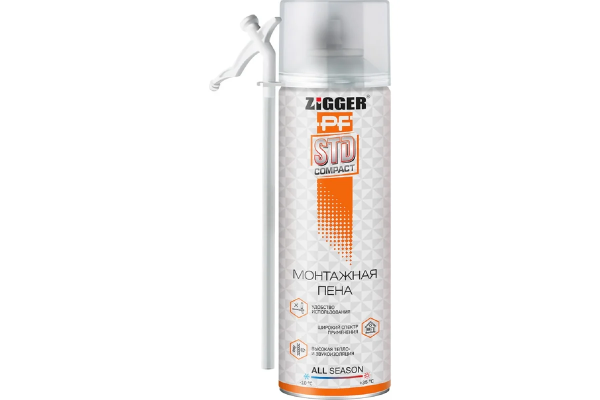 Пена бытовая "ZIGGER PF" SUPER COMPACT  всесезонная 230 мл/210г (12)