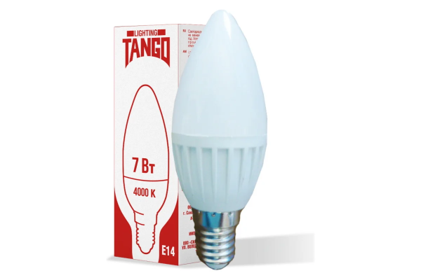 Лампа светодиодная TANGO свеча 7W E14 4000K 220V (TANGO LED C37-7W-E14-W)