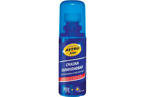 Смазка силиконовая для резин уплотнителей с PTFE и UV фильтром, флакон с губкой Ас-4642, 100 мл (24)