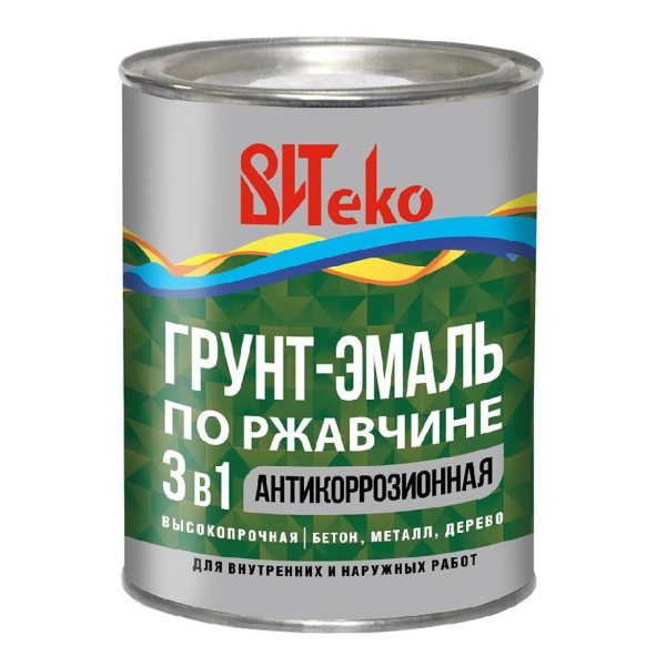 Грунт-эмаль по ржавчине 3в1 светло-серая ВИТЕКО 0,8кг