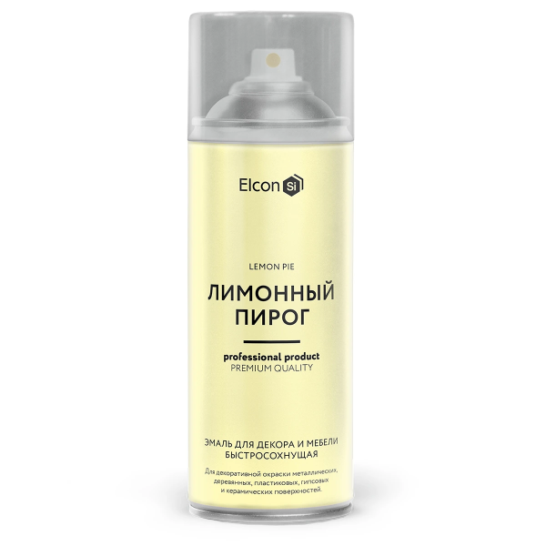 Эмаль для декора и мебели быстросохнущая лимонный пирог "Elcon" аэрозоль 520мл (12) ССС
