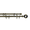Телескоп.двухряд.карниз, Наконечник Кольцо, Золото антик, 16/19мм ,160-320см,