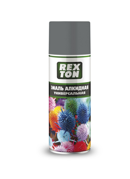 Эмаль универсальная светло-серая REXTON аэрозоль 520мл (12) (RT-101.40)