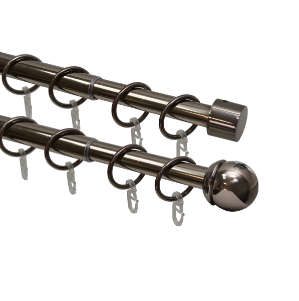 Телескоп.двухряд.карниз, Наконечник Классика, Коньяк, 16/19мм ,160-320см,