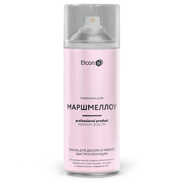 Эмаль для декора и мебели быстросохнущая маршмеллоу "Elcon" аэрозоль 520мл (12) ССС