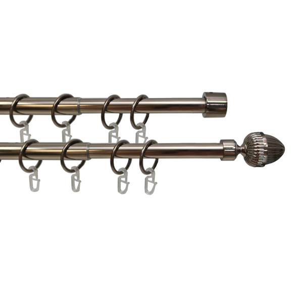 Телескоп.двухряд.карниз, Наконечник Орех, Коньяк, 16/19мм ,160-320см,