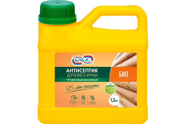 Антисептик древесины трудновымываемый САГУС Био 1,2 кг