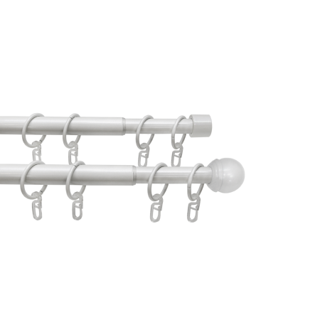 Телескоп.двухряд.карниз, Наконечник Классика, Жемчуг, 16/19мм ,160-320см,