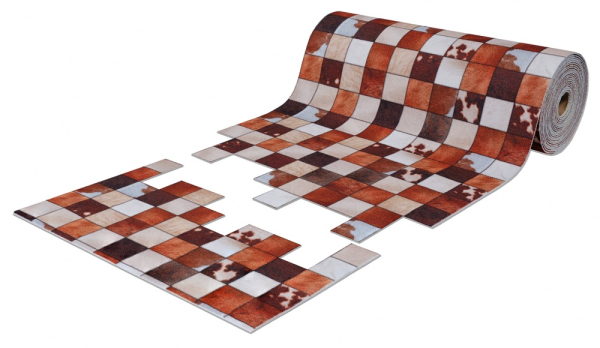 Коврик-дорожка вырезной  icarpet PRINT антискользящий (101) "Пэчворк Шкурки" 80 х 1500