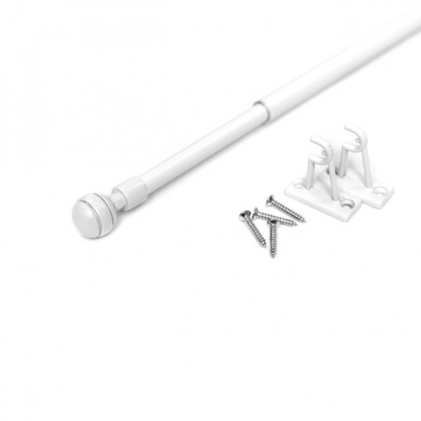 Карниз Cafe KF103 60-80см Шар рифленый (БЕЛЫЙ ГЛЯНЕЦ)