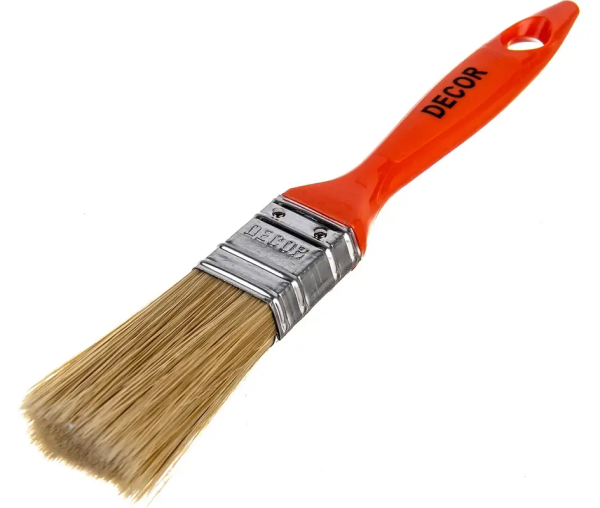 Кисть DECOR "PROFI" универсальная  25х15мм, свет. смеш. ворс, пласт, ручка (12)