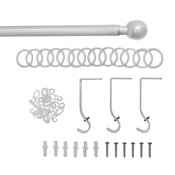 Телескоп.однорядн.карниз, Наконечник Классика, Жемчуг, 16/19мм ,160-320см,