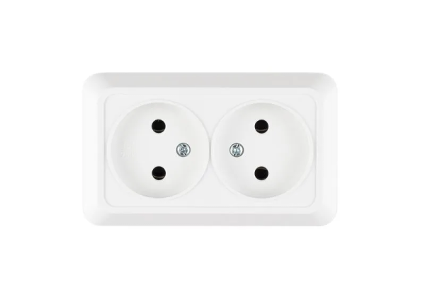 Розетка 2-я б/з белый ОП 16А, 250В, TANGO (3/10/200)
