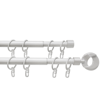 Телескоп.двухряд.карниз, Наконечник Кольцо, Жемчуг, 16/19мм ,160-320см,