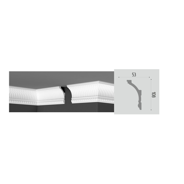 Плинтус потолочный  Де-Багет Декор ДП 16/120 (20 шт) НП