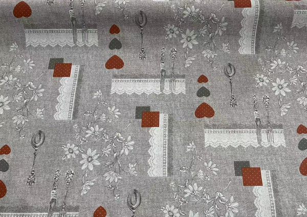 Клеенка ПВХ на тканевой основе Dekorelle Adèle 549, разм. 1,4х20м