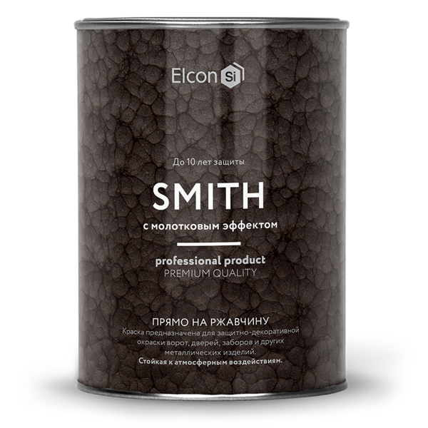 Грунт-эмаль 3 в 1  "Elcon Smith" с молотковым эффектом медь 0,8кг (12)