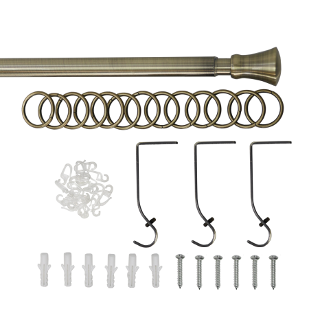 Телескоп.однорядн.карниз, Наконечник Гиро, Золото антик, 16/19мм ,160-320см,