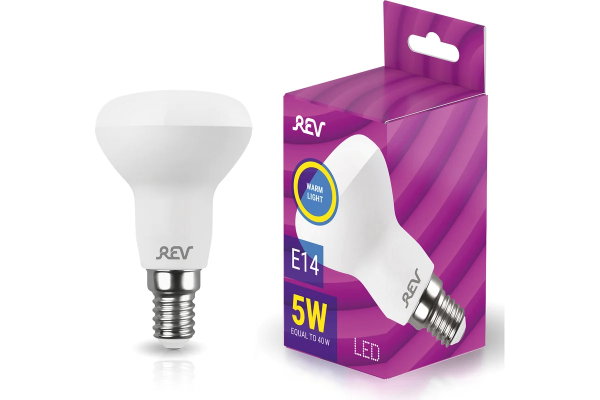 Лампа светодиодная рефлектор, R50, 7Вт, Е14, 4000К, 560Лм REV