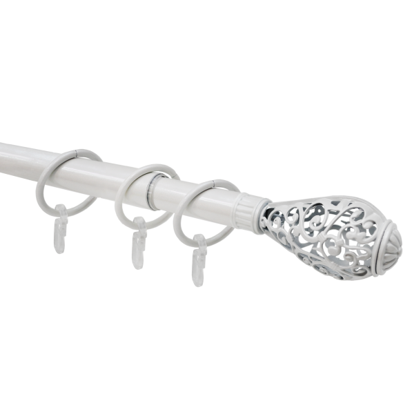 Телескоп.однорядн.карниз, Наконечник Кружево, Жемчуг, 16/19мм ,160-320см,