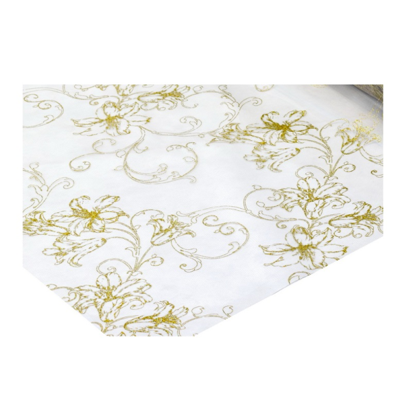 Клеенка силиконовая Dekorelle 180-G (золото прозр фон) 0,8*20м