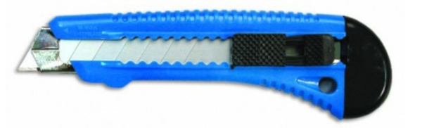 Нож 18мм, пластик. корпус, с металлич. ведомой (24)