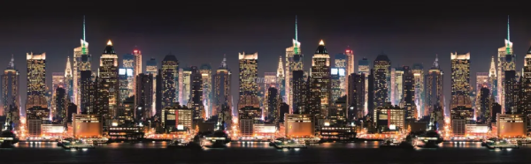 Фартук "Город/Ночной город" ABS-пластик (термоперевод) 3000*600*1,5мм