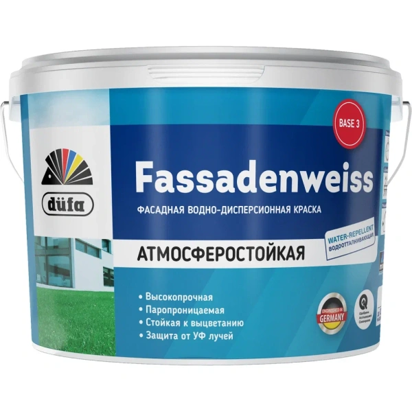 Краска В/Д "Dufa FASSADENWEISS" атмосферостойкая, база 3  2,5л ССС