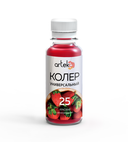 Паста колеровочная универсальная красный    №25    "АРТЭКО" 0,1кг (6)