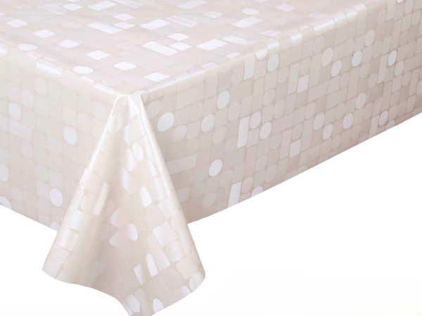 Клеенка ПВХ на тканевой основе Dekorelle Aurora 086 белый, разм. 1,4х20м