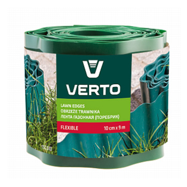 Лента бордюрная садовая 10 см x 9 м, зеленая