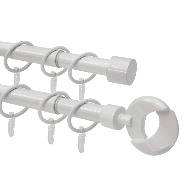 Телескоп.двухряд.карниз, Наконечник Кольцо, Жемчуг, 16/19мм ,160-320см,