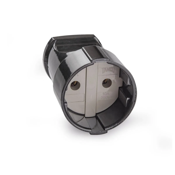 Штепсельное гнездо б/з черный 10А 250В TANGO