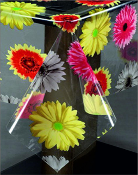 Н190а Клеенка MIRAGE прозрачная с печатью0.20мм*1,37м*25м