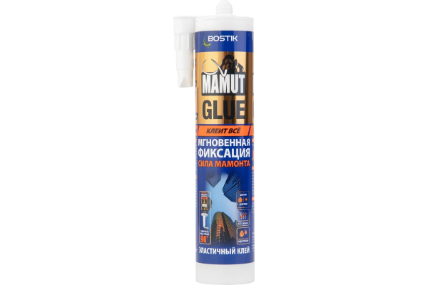 Клей монтажный "Bostik MAMUT GLUE" гибридный 290мл/432гр белый (под пистолет) (Тверь)