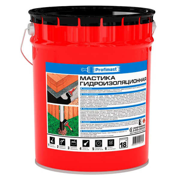 Мастика гидроизоляционная PROFIMAST 10л/9кг/металл
