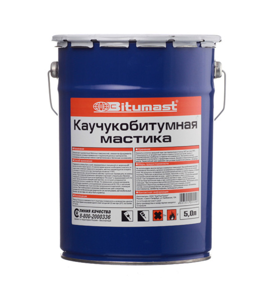 Мастика каучукобитумная BITUMAST  5л/4,2кг/металл  (4)