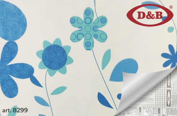 8299 Пленка самоклеящаяся D&B 0,45*8м  гжель цветочная  /20