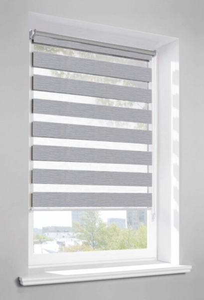 Мини Ролета День-ночь "Сити"  LB 60-02  64*215 (светло-серый)